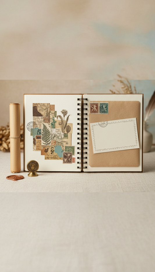 Vintage Collage Stationery Set